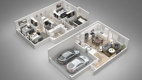 4 Bedroom Townhome floorplan